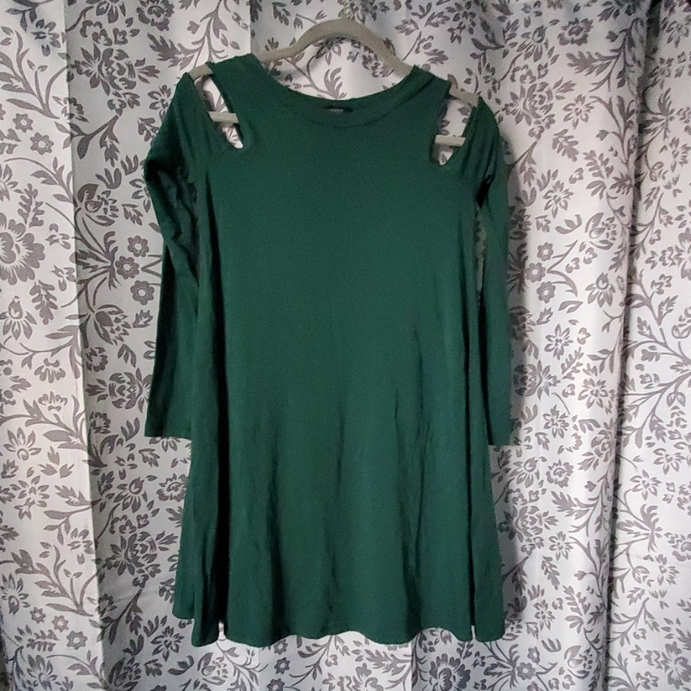 Dark green swing dress